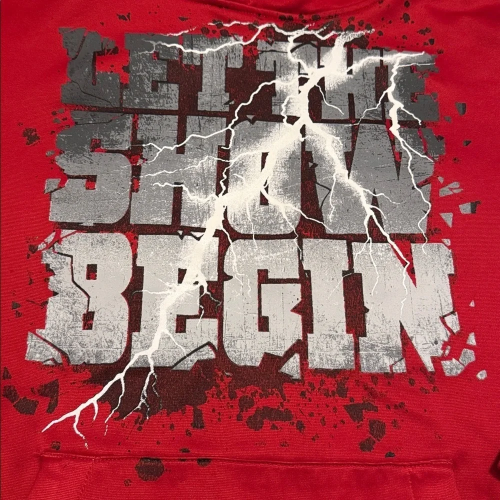 Brothers Red “Let The Show Begin” Graphic Hoodie Size Youth Large 12yrs